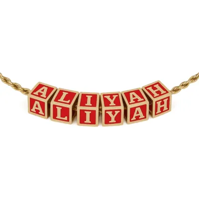 Enamel Box Letter Pendant