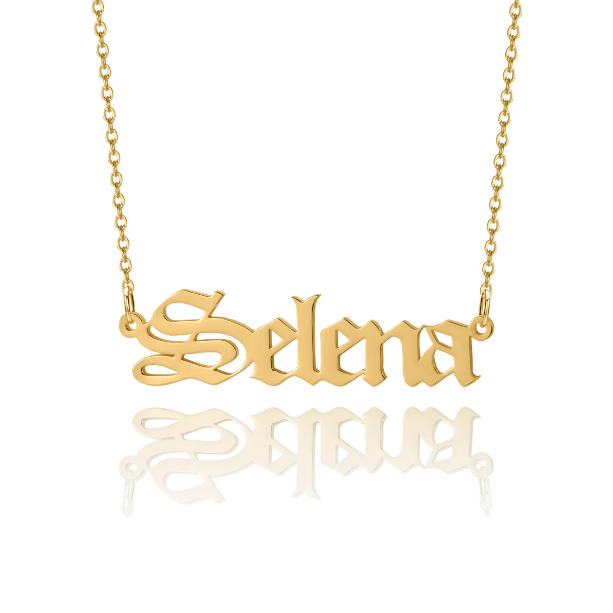 Custom Gothic Old English Name Necklace